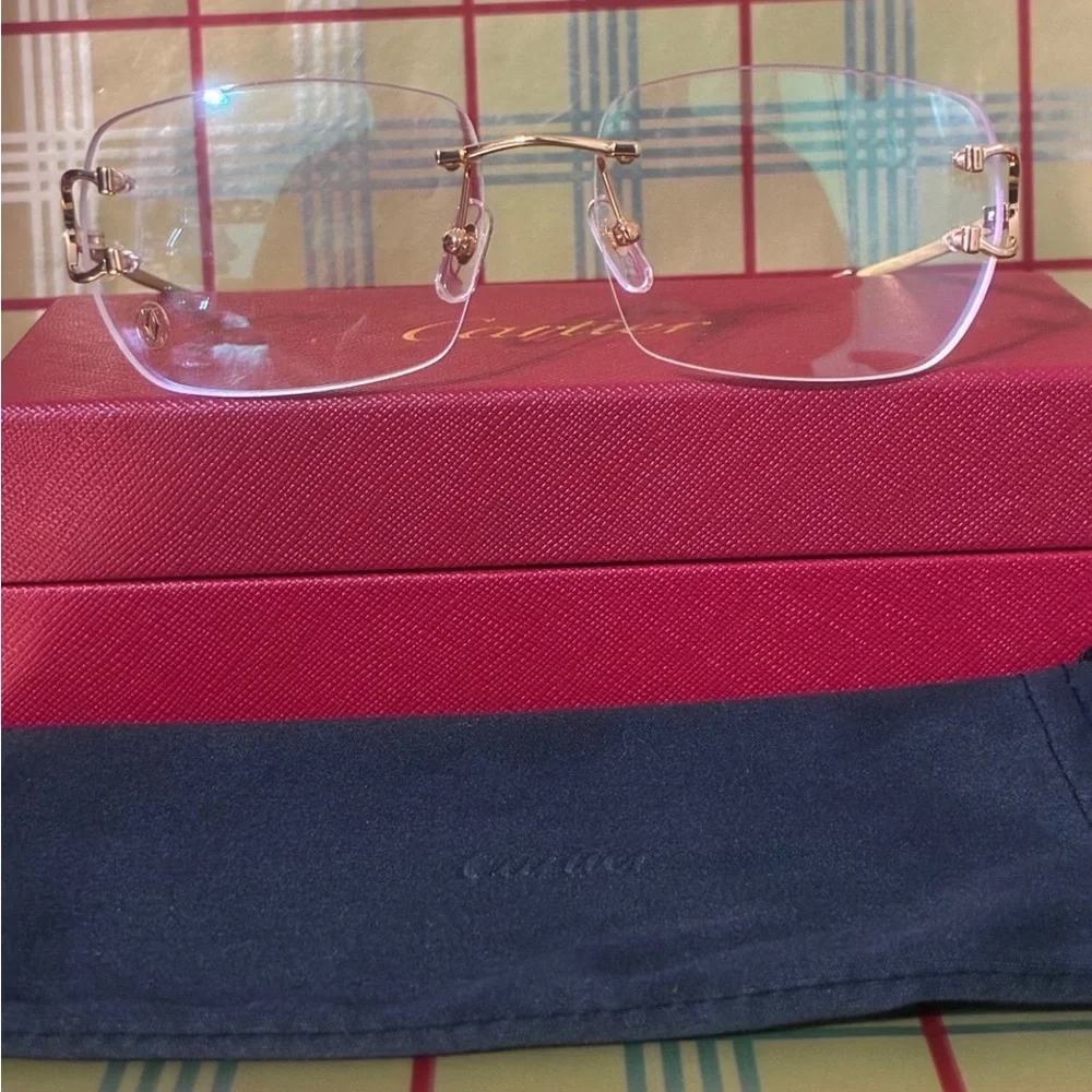 Cartier Unisex Big C Rimless Glasses